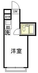 セントラルパレスII 2階ワンルームの間取り