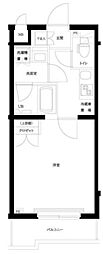 ルーブル武蔵中原弐番館 1Kの間取図画像