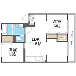 大池第一ハイツ 2LDKの間取図画像