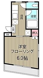 ピュアハウス 3階1Kの間取り