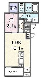 ヒカルサ志木 1LDKの間取図画像