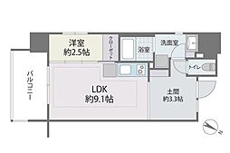 デュオフラッツ西新イースト 1LDKの間取図画像