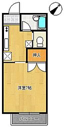 ジュネス船尾 1Kの間取図画像