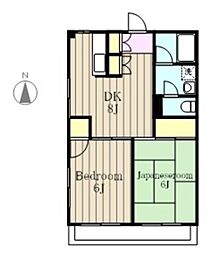 マンションセラヴィ 2DKの間取図画像