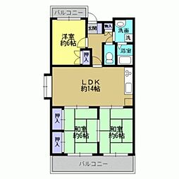 エトワール南台 101 1階3LDKの間取り