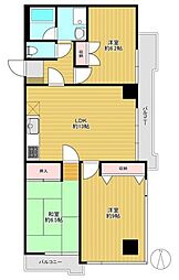 グリーン大山東館 3LDKの間取図画像