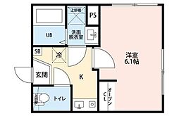BIBLIO SUGAMO 1階1Kの間取り