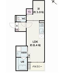 Jack imanariI 1LDKの間取図画像