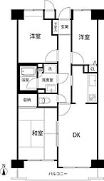 新横浜ガーデンコートAサイド 3DKの間取図画像