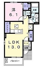ジェルメ5 1LDKの間取図画像