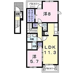 ジャン&辻野 2LDKの間取図画像