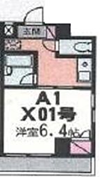 アーネット西船橋 2階1Kの間取り