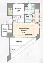 ヴァントヌーベル代々木 1LDKの間取図画像