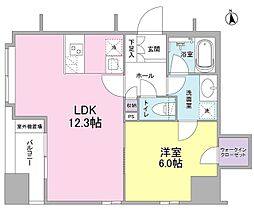 リバーレ東新宿 1LDKの間取図画像