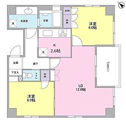 グランリヴィエール 2LDKの間取図画像