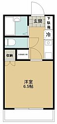 ウエストヒル 1Kの間取図画像