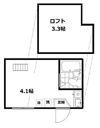 リベール大井町 ワンルームの間取図画像