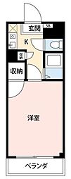 SUNシテイ3 1Kの間取図画像