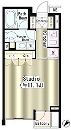 ル・シヤージュ神宮前 1Kの間取図画像