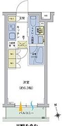 アジールコート品川中延 1Kの間取図画像