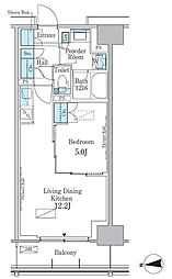 パークアクシス新宿百人町 1LDKの間取図画像