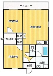 ベルメゾン南大泉 2SLDKの間取図画像
