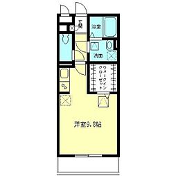 バリアント橋本 ワンルームの間取図画像