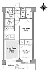 コンフォリア・リヴ文京護国寺 413 3階2LDKの間取り