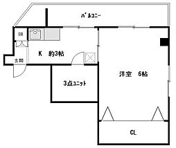 アローハイツ 1Kの間取図画像