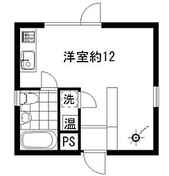 VOGUE 2階ワンルームの間取り