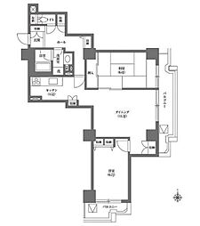 文京グリーンコートビュータワー本駒込B棟 2LDKの間取図画像