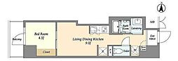 PrimalFront菊川 1LDKの間取図画像
