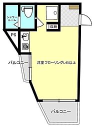ポケットハイツ本厚木 ワンルームの間取図画像