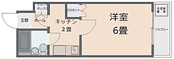 シティハウス弐番館 1Kの間取図画像