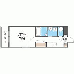 ライフフィールド諸岡 1Kの間取図画像