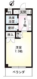 村野旭ケ丘ビル 1Kの間取図画像