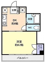 ファヴォーレ 1DKの間取図画像