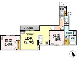 セレスティア赤羽 2LDKの間取図画像