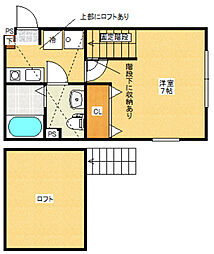 シティハイツ東林間A 1Kの間取図画像