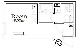 BoaSorte町屋 1階ワンルームの間取り