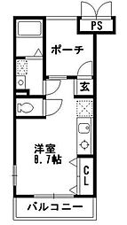 LEGEND ワンルームの間取図画像