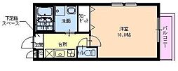 フジパレス内本町1番館 1Kの間取図画像