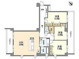 レックス宮前平 3LDKの間取図画像