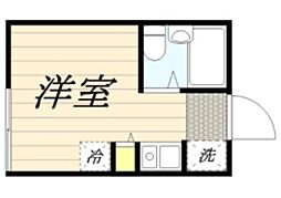 アミューズ上高田2 ワンルームの間取図画像