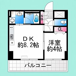 LUVIAS堺 1LDKの間取図画像