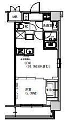 S-RESIDENCE千住大橋 1LDKの間取図画像