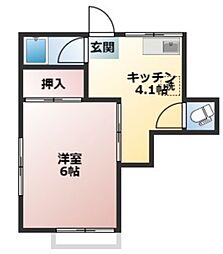 富士ハイツ 1Kの間取図画像