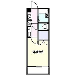メゾンアカンサス 1Kの間取図画像