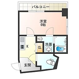 Luce新福島 1Kの間取図画像