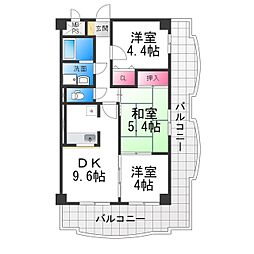 ベルファーレヤブウチ 3DKの間取図画像